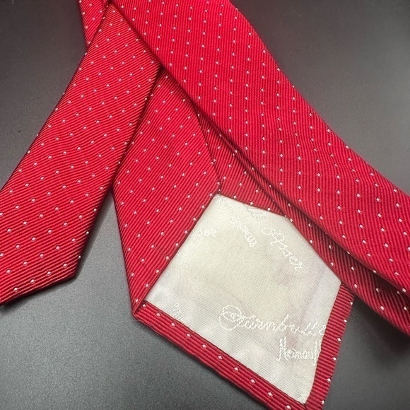 Turnbull and Asser Red Micro Dot Silk Tie - Picture 2 of 3